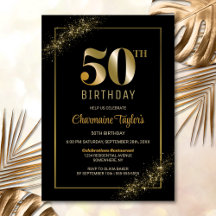 Stylish Black Gold 50th Birthday Party