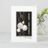Stylish Black Gold Baubles kerst Feestdagenkaart (Staand voorkant)