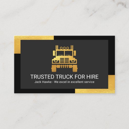 Stylish Black Gold Corners Trucker Visitekaartje (Voorkant)