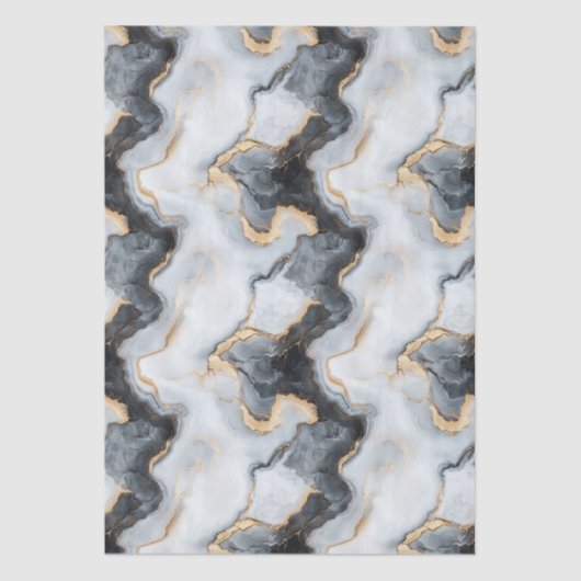 Stylish Black & Gold Marble Pattern Tissue Paper Tissuepapier (Voorkant)