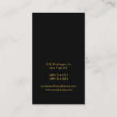 Stylish Black Gold Monogram Visitekaartje (Achterkant)
