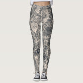 Stylish Black Paris Toile Design Leggings (Voorkant)