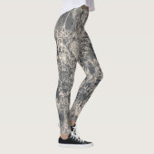 Stylish Black Paris Toile Design Leggings (Rechts)