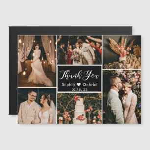 Stylish Black Photo Collage Wedding Hartelijk dank