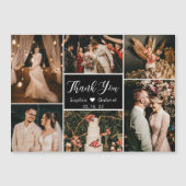 Stylish Black Photo Collage Wedding Hartelijk dank (Voorkant)