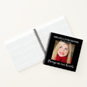 Stylish Black Photo Funeral Guest Notitieboek (Binnen)