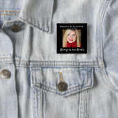 Stylish Black Photo Funeral Vierkante Button 5,1 Cm (In situ)