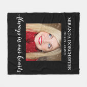Stylish Black Photo Memorial Tribution Fleece Deken (Voorkant (Horizontaal))