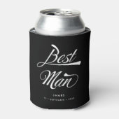 Stylish Black Retro Typography Best Man Groomsmen Blikjeskoeler (Blikje Voorkant)