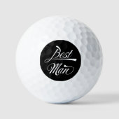 Stylish Black Retro Typography Best Man Groomsmen Golfballen (Voorkant)