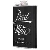 Stylish Black Retro Typography Best Man Groomsmen Heupfles (Links)