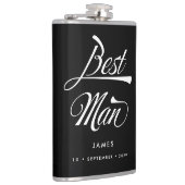 Stylish Black Retro Typography Best Man Groomsmen Heupfles (Rechts)