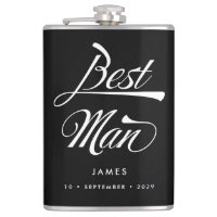 Stylish Black Retro Typography Best Man Groomsmen