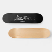Stylish Black Retro Typography Best Man Groomsmen Persoonlijk Skateboard (Horizontaal)
