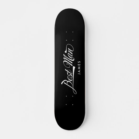 Stylish Black Retro Typography Best Man Groomsmen Persoonlijk Skateboard (Voorkant)