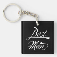 Stylish Black Retro Typography Best Man Groomsmen