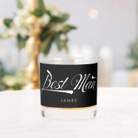 Stylish Black Retro Typography Best Man Groomsmen