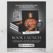 Stylish Black & Silver Author Book Launch Release Flyer (Voorkant)