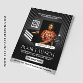 Stylish Black & Silver Author Book Launch Release Flyer