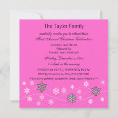 Stylish Black Snowflakes Invitation Sjabloon Kaart (Achterkant)
