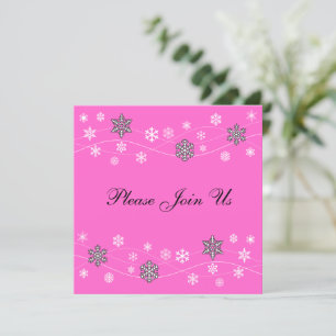 Stylish Black Snowflakes Invitation Sjabloon Kaart