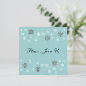Stylish Black Snowflakes Invitation Sjabloon Kaart (Staand voorkant)