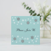 Stylish Black Snowflakes Invitation Sjabloon Kaart (Staand voorkant)