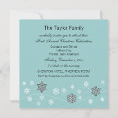 Stylish Black Snowflakes Invitation Sjabloon Kaart (Achterkant)