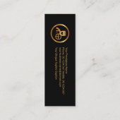 Stylish Black Tuxedo Gold Chauffeur-driver Mini Visitekaartje (Achterkant)