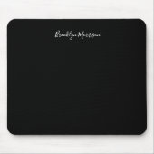 Stylish black white custom script monogram name muismat (Voorkant)