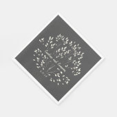 Stylish Black White Hand Painted Floral Wedding Servet (Hoek)