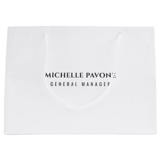 Stylish Black & White Simple Plain Professional Groot Cadeauzakje (Voorkant)