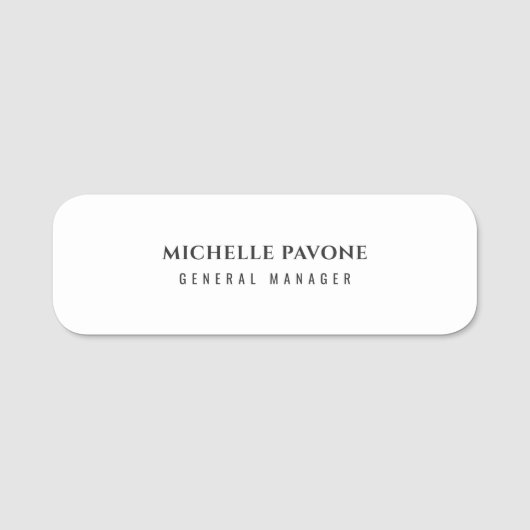 Stylish Black & White Simple Plain Professional Naamplaatje (Voorkant)