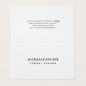 Stylish Black & White Simple Plain Professional Visitekaartje (Buitenkant ongevouwen)