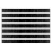 Stylish Black White Stripes Glass Kitchen Cutting  Snijplank (Voorkant)