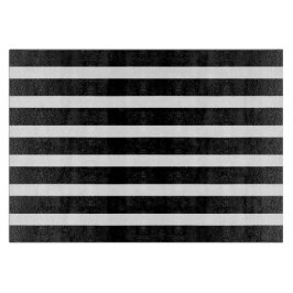 Stylish Black White Stripes Glass Kitchen Cutting  Snijplank