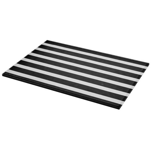Stylish Black White Stripes Glass Kitchen Cutting  Snijplank (Hoek)