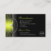 Stylish Black Yellow Squiggins Jewels Logo & Foto Visitekaartje (Achterkant)