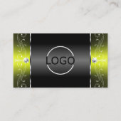 Stylish Black Yellow Squiggins Jewels Logo & Foto Visitekaartje (Voorkant)