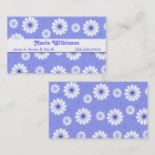 Stylish Blue and White Daisy mammie Kaart Contactkaartje (Voorkant / Achterkant)