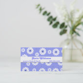 Stylish Blue and White Daisy mammie Kaart Contactkaartje (Staand voorkant)