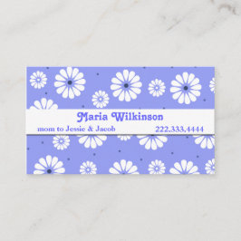 Stylish Blue and White Daisy mammie Kaart Contactkaartje