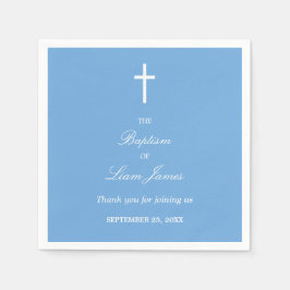 Stylish Blue Baptism Party Napkins Servet