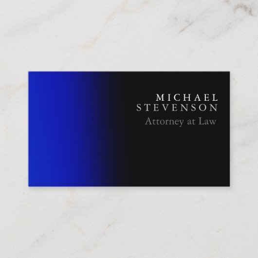 Stylish Blue Black Attorney at Law Visitekaartje (Voorkant)