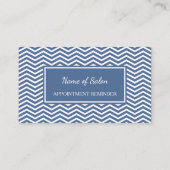 Stylish Blue Chevron Salon Appointinder Afsprakenkaartje (Achterkant)