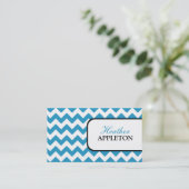 Stylish Blue Chevron Visitekaartjes (Staand voorkant)