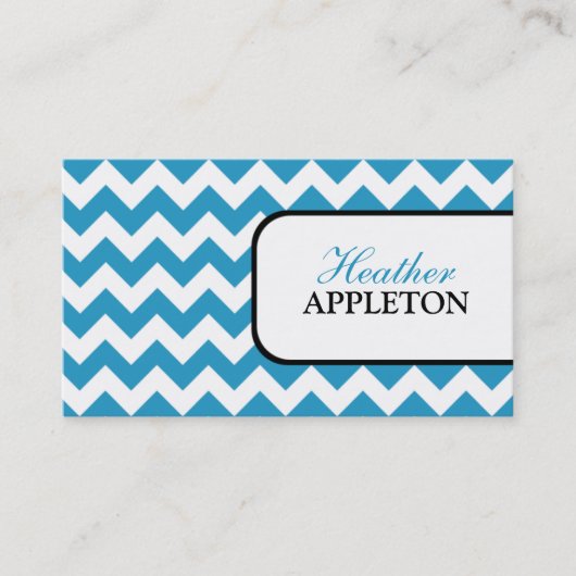 Stylish Blue Chevron Visitekaartjes (Voorkant)