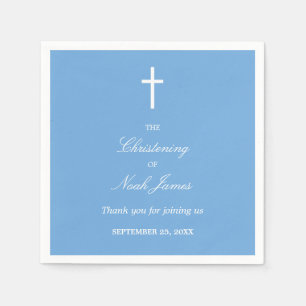 Stylish Blue Christening Party Napkins Servet