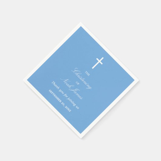 Stylish Blue Christening Party Napkins Servet (Hoek)