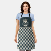 Stylish Blue & Cream Tartan – Perfect for Cooking Schort (Gedragen)